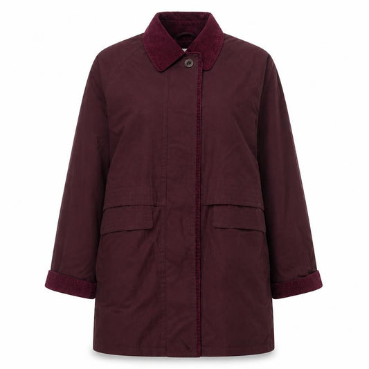 St Bernard Womens Red Parka Jacket Size 14 Button