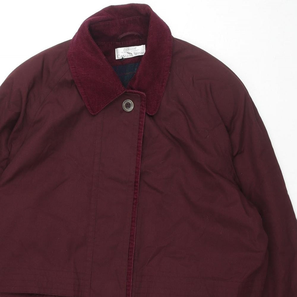 St Bernard Womens Red Parka Jacket Size 14 Button