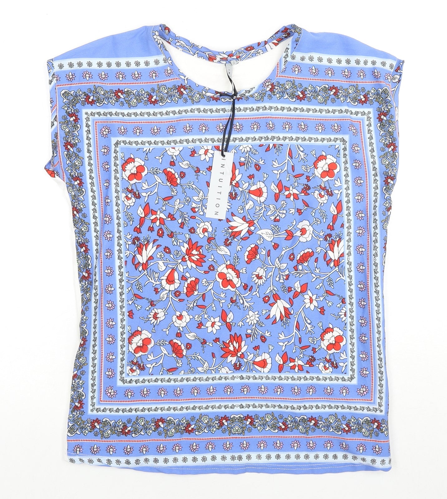 Womens UK Size 8 Intuition Multicoloured Basic Blouse