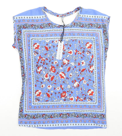 Womens UK Size 8 Intuition Multicoloured Basic Blouse