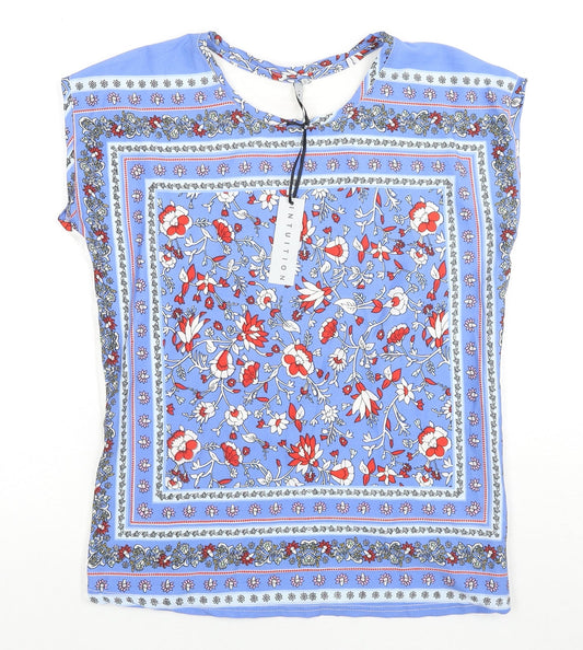 Womens UK Size 8 Intuition Multicoloured Basic Blouse