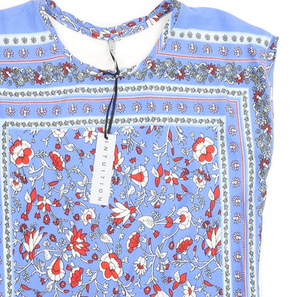 Womens UK Size 8 Intuition Multicoloured Basic Blouse