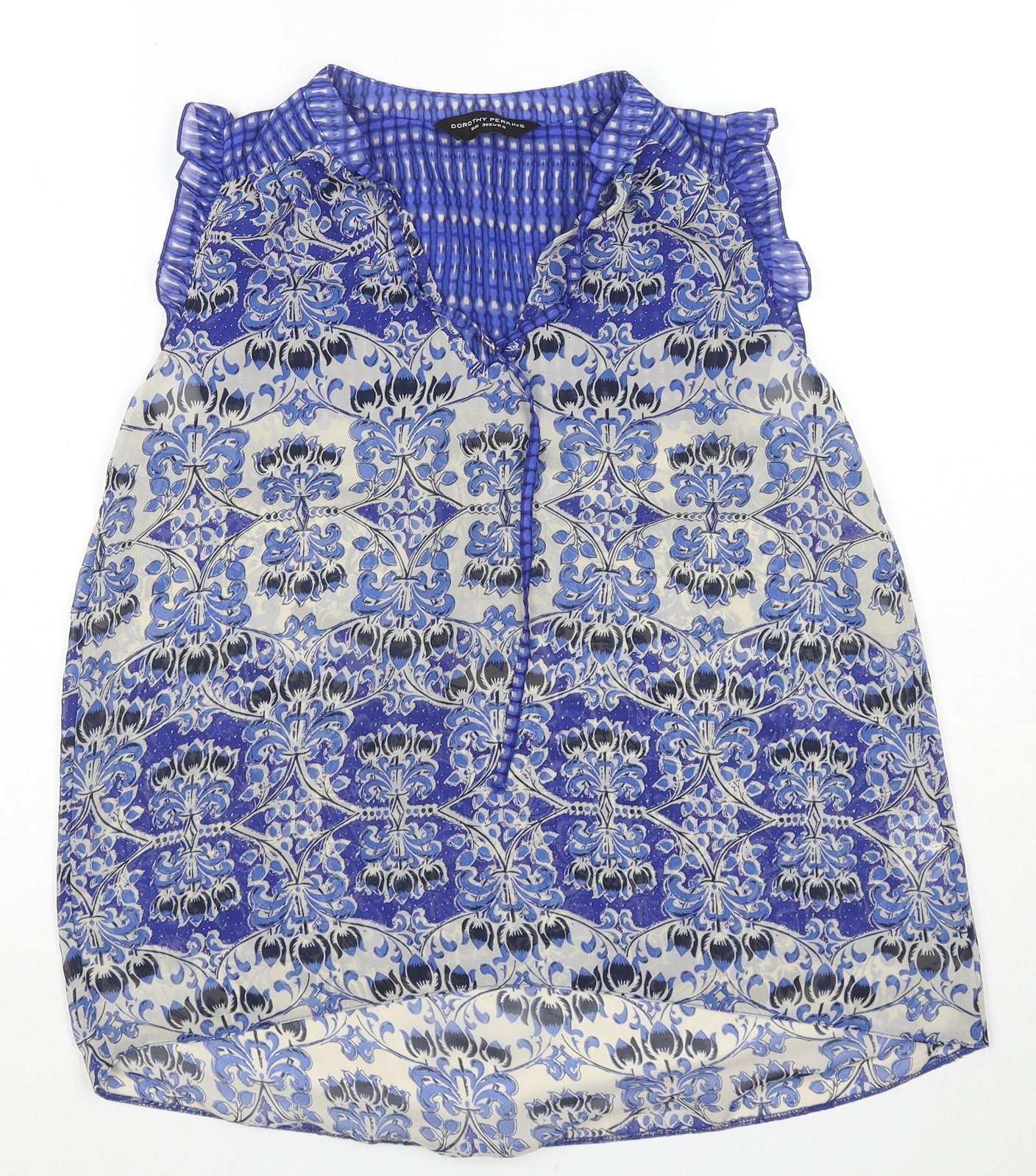 Womens UK Size 10 Dorothy Perkins Blue Basic Tank