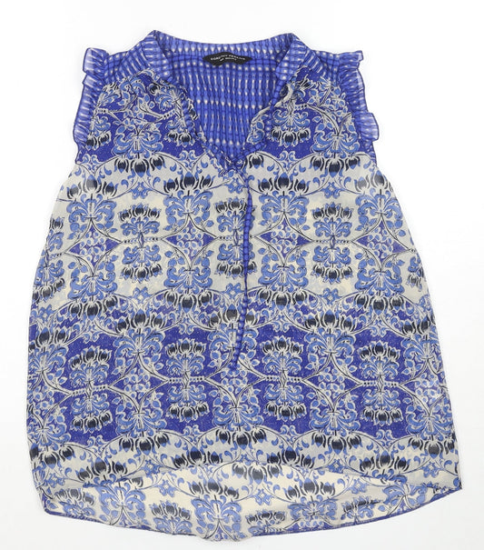 Womens UK Size 10 Dorothy Perkins Blue Basic Tank