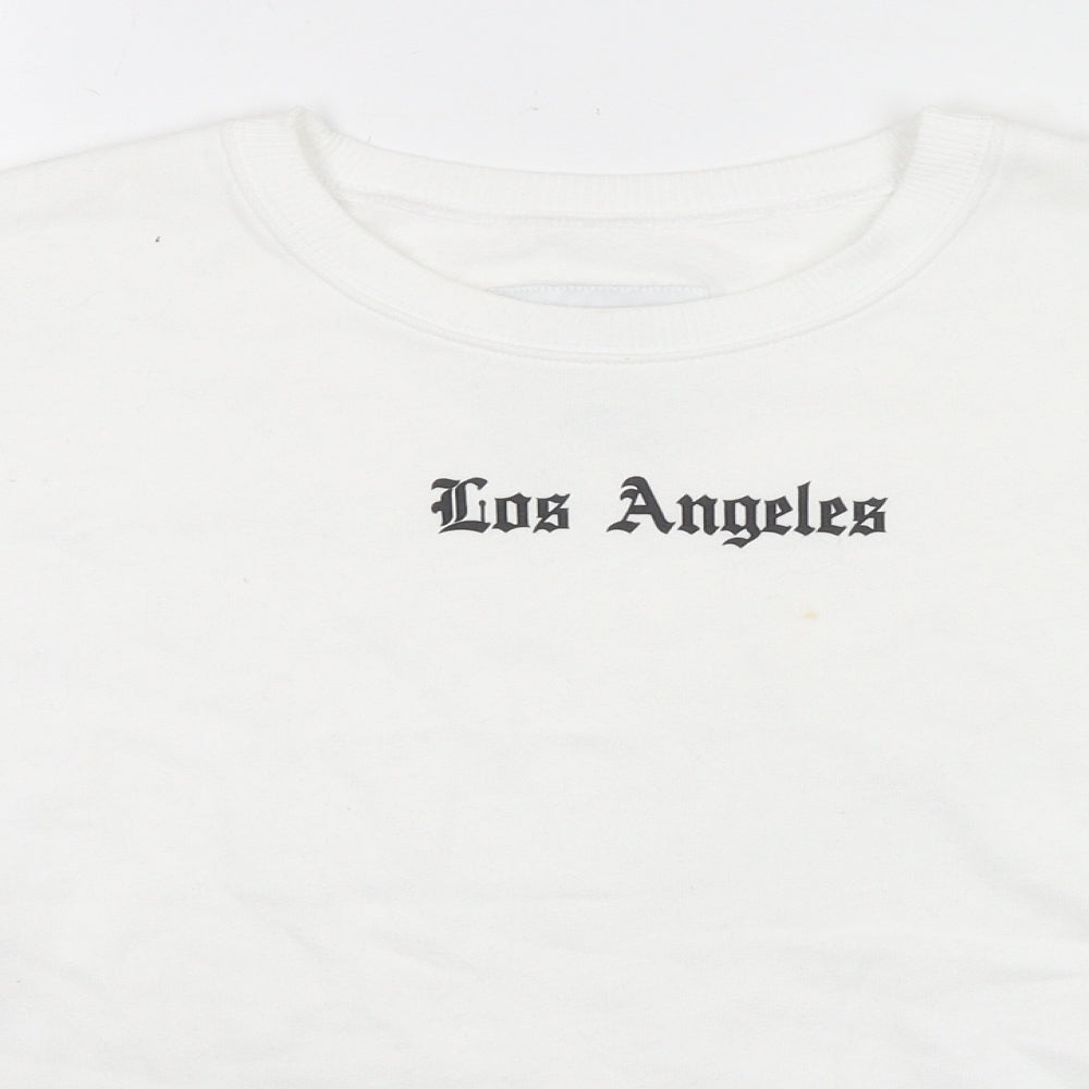 Hollister Womens White Cotton Pullover Sweatshirt Size M Pullover - Los Angeles Tigers