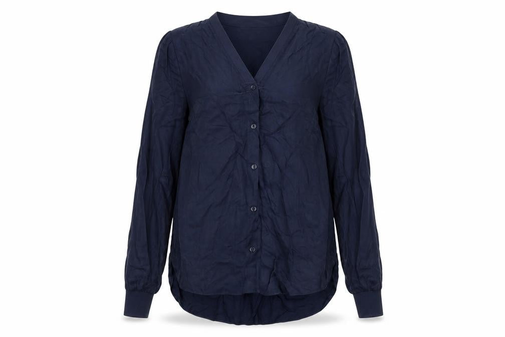 Womens UK Size 6 Autograph Blue Basic Button-Up