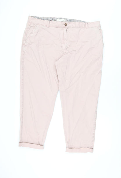 Womens UK Size 20 Marks and Spencer Regular Fit Chino Pink Trousers