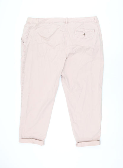Womens UK Size 20 Marks and Spencer Regular Fit Chino Pink Trousers