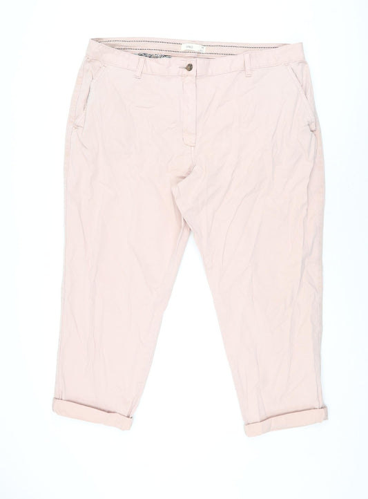 Womens UK Size 20 Marks and Spencer Regular Fit Chino Pink Trousers