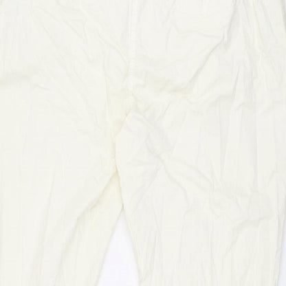 Marks and Spencer Womens Ivory Cotton Chino Trousers Size 22 L26.5 in Regular Zip