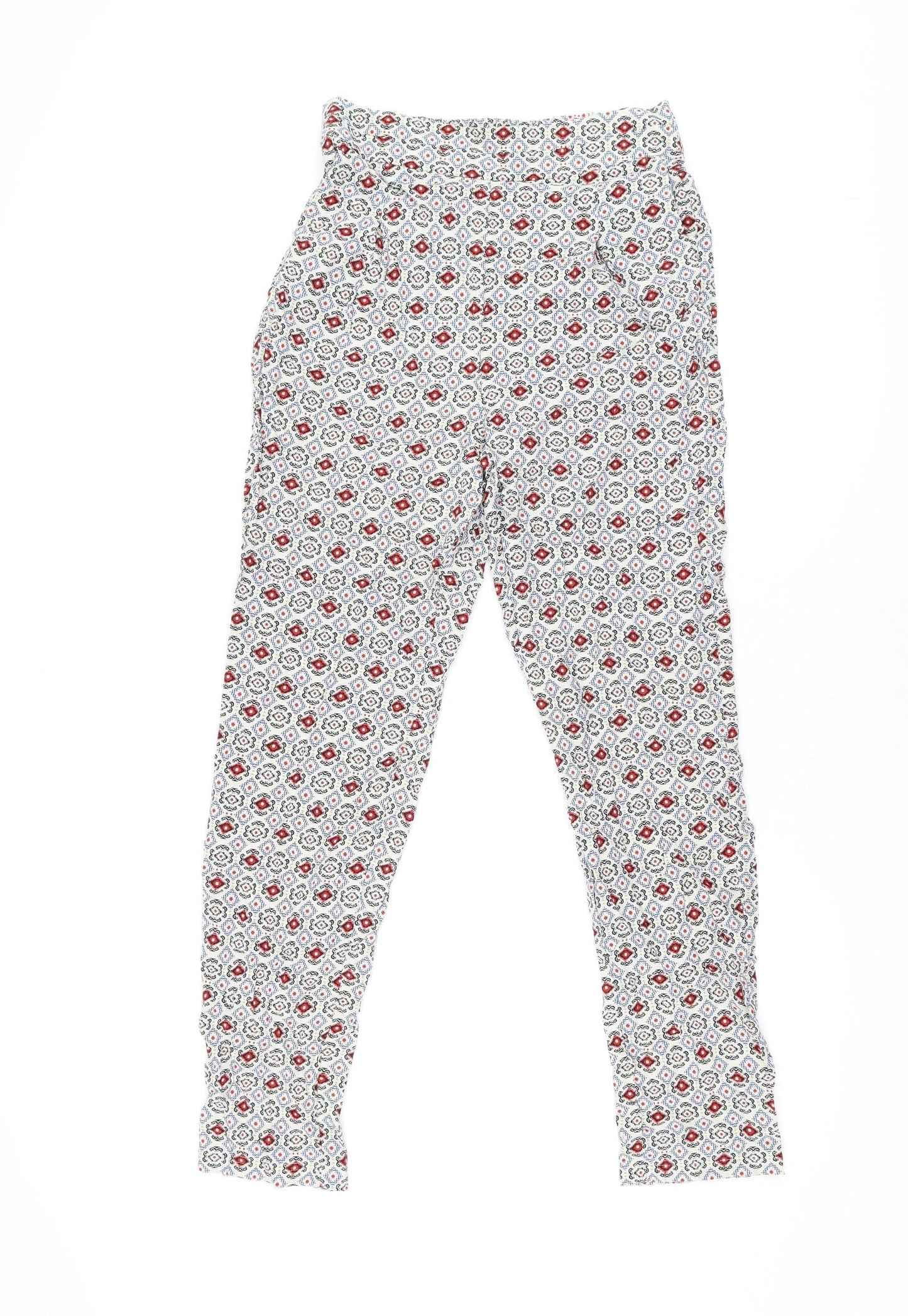 Womens UK Size 8 Marks and Spencer Regular Fit  Ivory Trousers