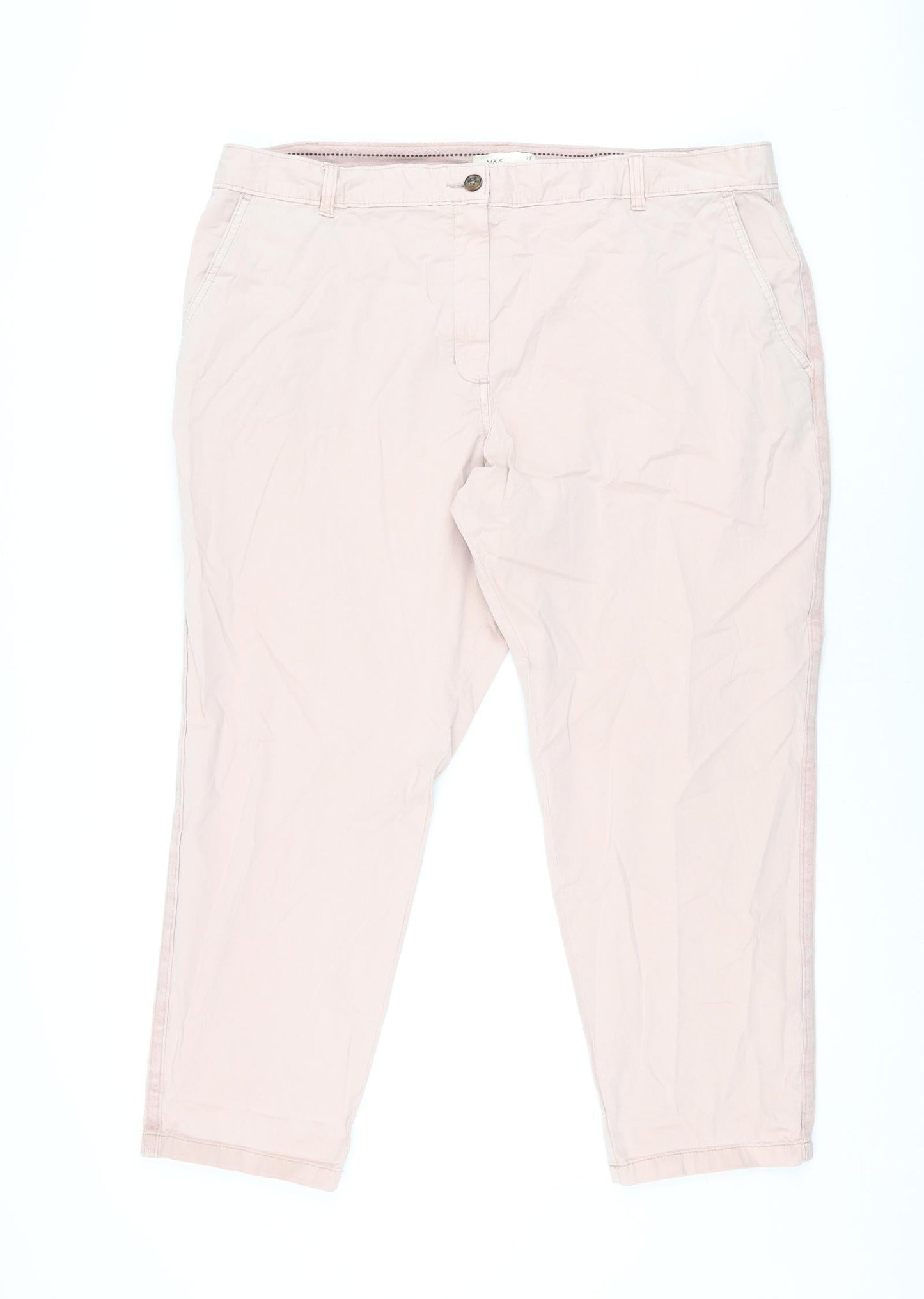 Womens UK Size 20 Marks and Spencer Regular Fit Chino Pink Trousers