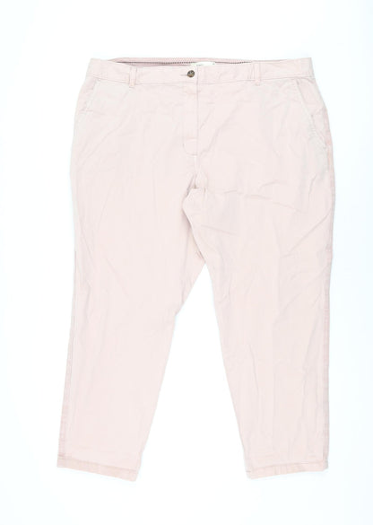 Womens UK Size 20 Marks and Spencer Regular Fit Chino Pink Trousers
