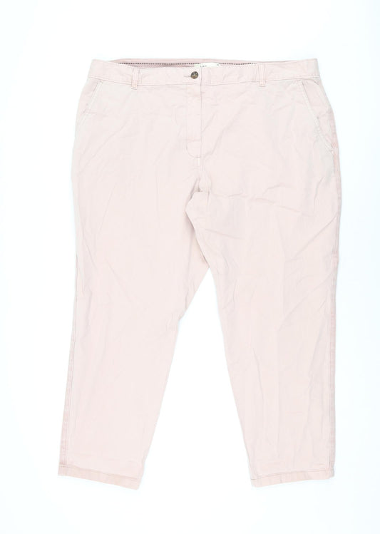 Womens UK Size 20 Marks and Spencer Regular Fit Chino Pink Trousers