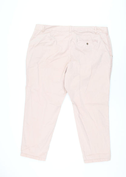 Womens UK Size 20 Marks and Spencer Regular Fit Chino Pink Trousers
