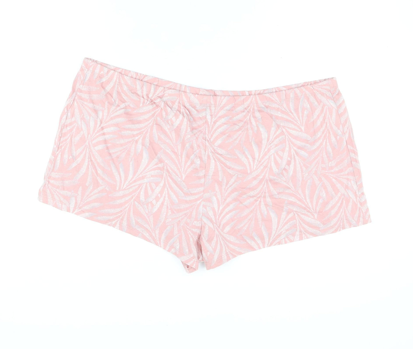 Marks and Spencer Womens Pink Geometric Cotton Babydoll Sleep Shorts Size XL