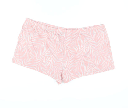 Marks and Spencer Womens Pink Geometric Cotton Babydoll Sleep Shorts Size XL