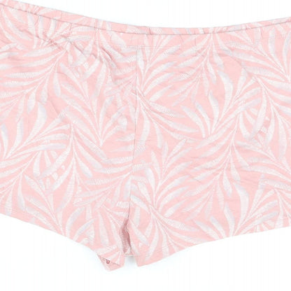 Marks and Spencer Womens Pink Geometric Cotton Babydoll Sleep Shorts Size XL