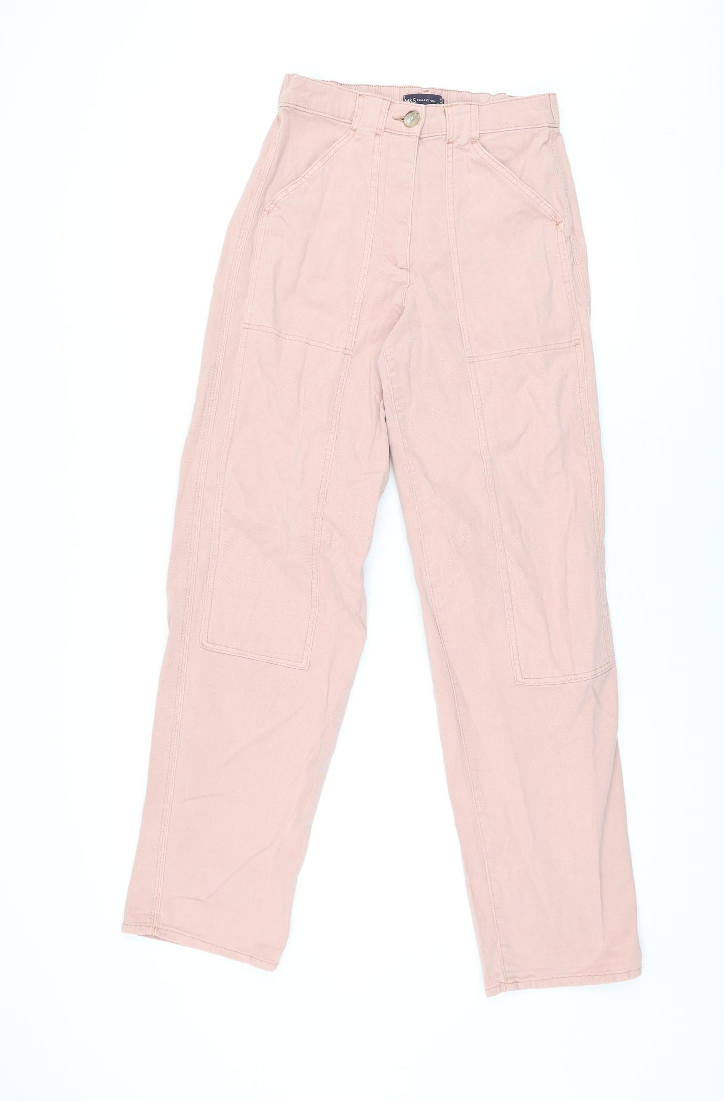 Womens UK Size 8 Marks and Spencer Regular Fit  Pink Trousers