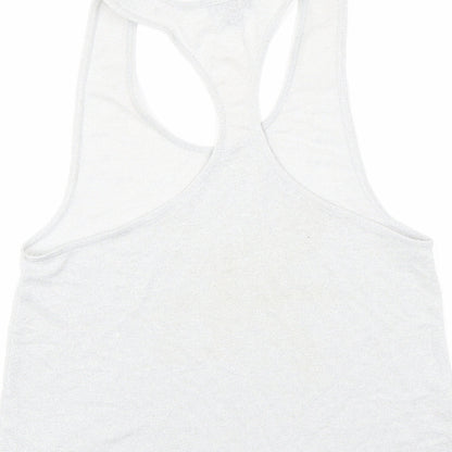 Womens UK Size 10 Topshop Silver Basic Tank