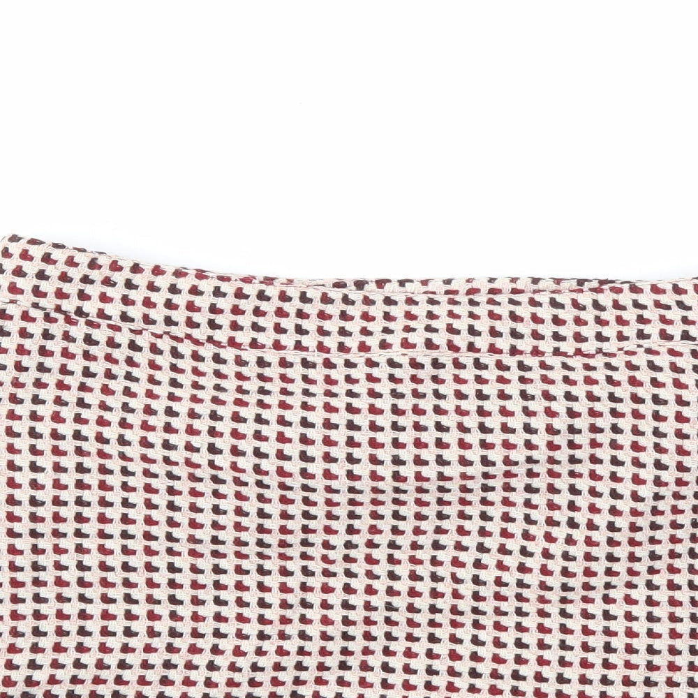 H&M Womens Red Acrylic A-Line Skirt Size 10 Zip