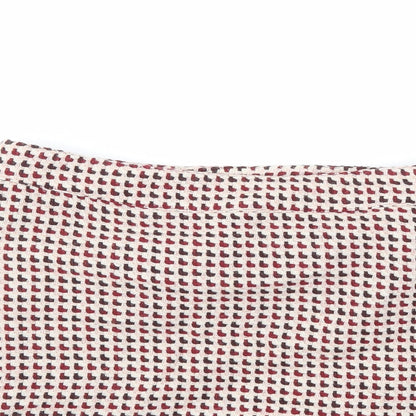 H&M Womens Red Acrylic A-Line Skirt Size 10 Zip