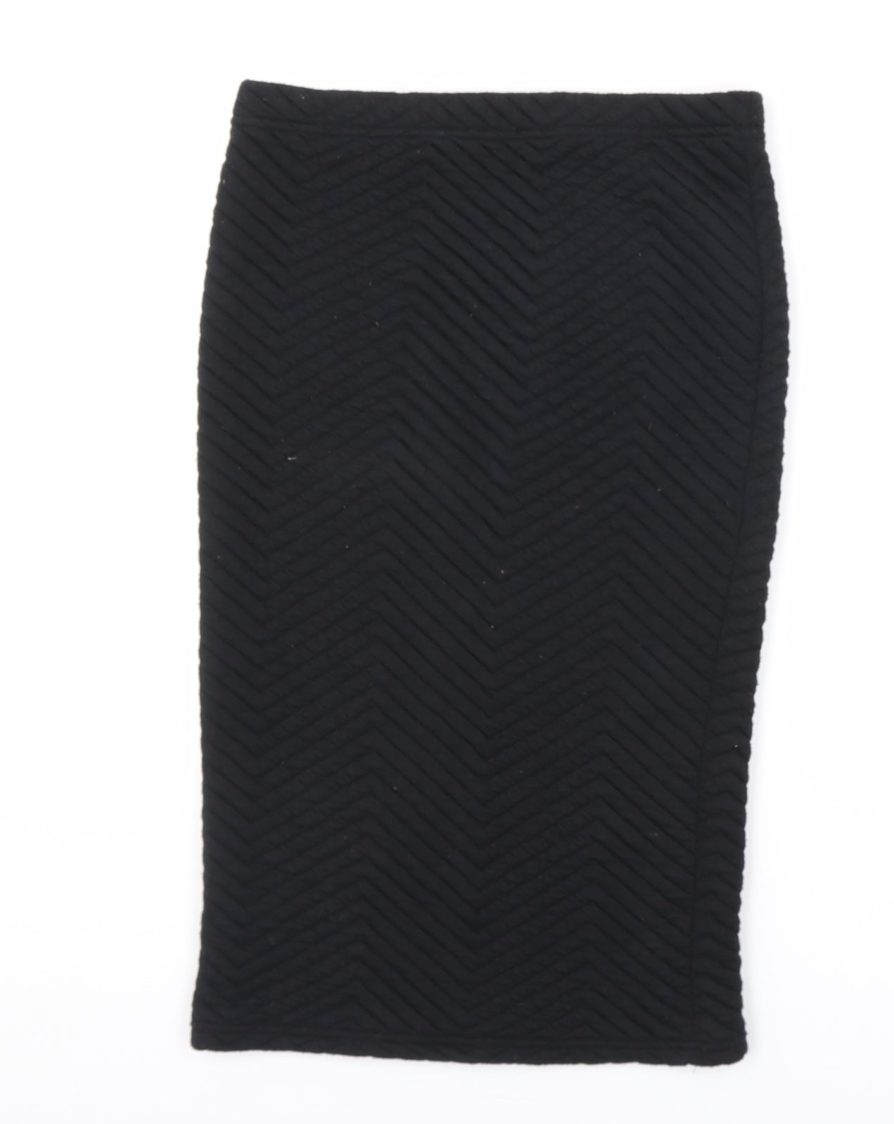 Select Womens Black Chevron Polyester A-Line Skirt Size 8 Regular Pull On