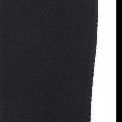 Select Womens Black Chevron Polyester A-Line Skirt Size 8 Regular Pull On