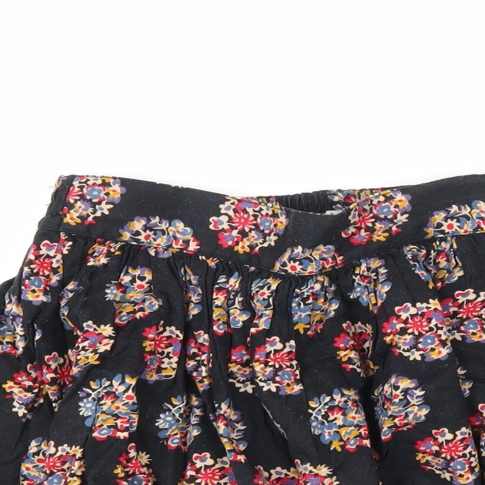 Johnnie B Girls Black Geometric Cotton A-Line Skirt Size 13-14 Years Regular Pull On
