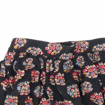 Johnnie B Girls Black Geometric Cotton A-Line Skirt Size 13-14 Years Regular Pull On