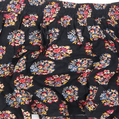 Johnnie B Girls Black Geometric Cotton A-Line Skirt Size 13-14 Years Regular Pull On