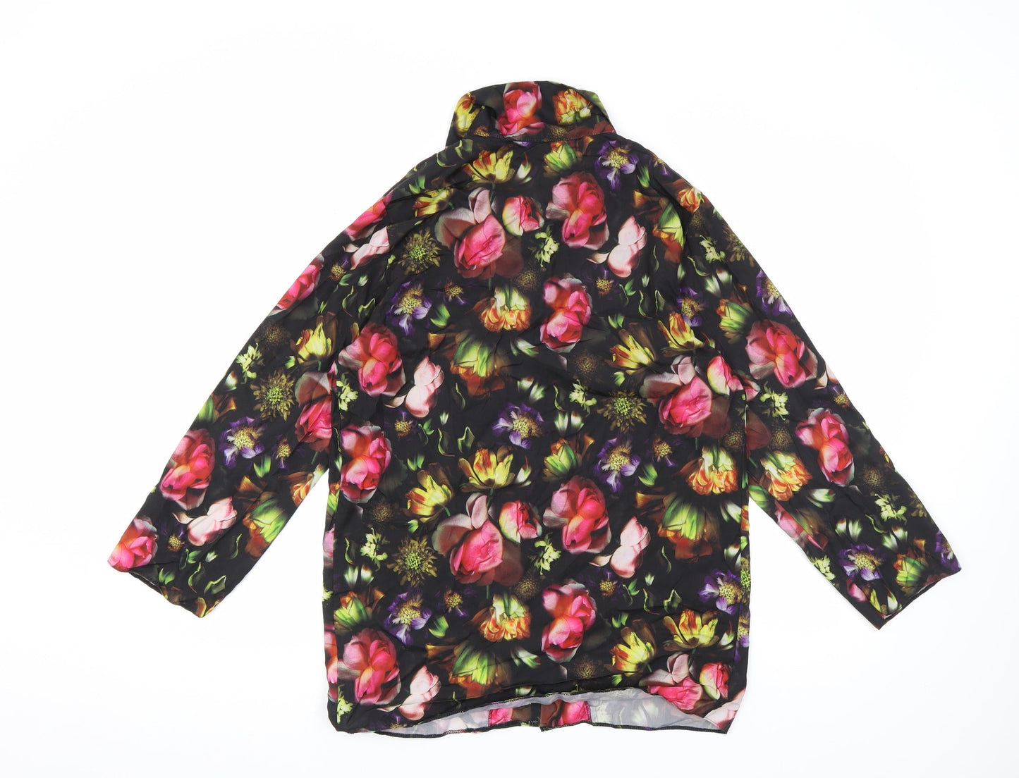 Indigo Sky Womens Multicoloured Floral Polyester Basic Button-Up Size 8 Collared