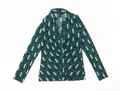 Womens UK Size 6 New Look Green Basic Button-Up