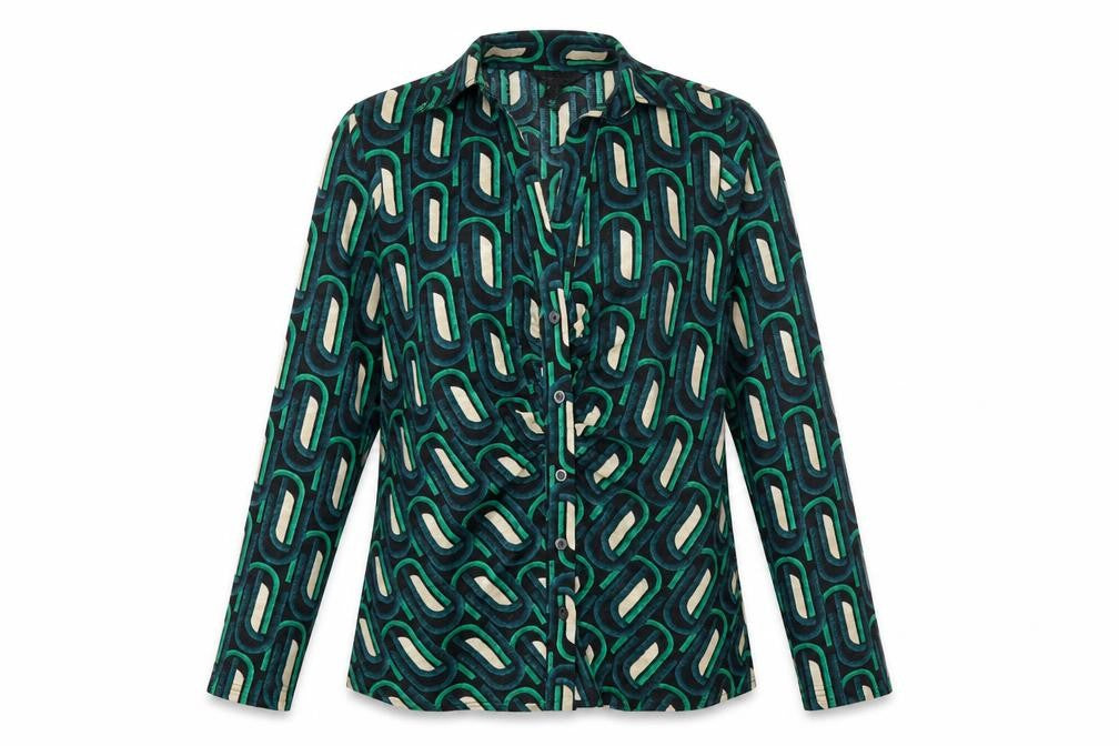 Womens UK Size 6 New Look Green Basic Button-Up