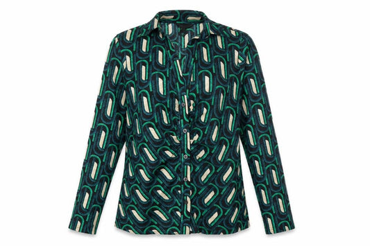 Womens UK Size 6 New Look Green Basic Button-Up