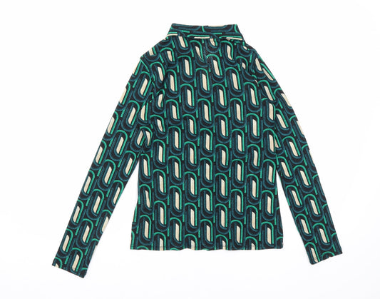 Womens UK Size 6 New Look Green Basic Button-Up