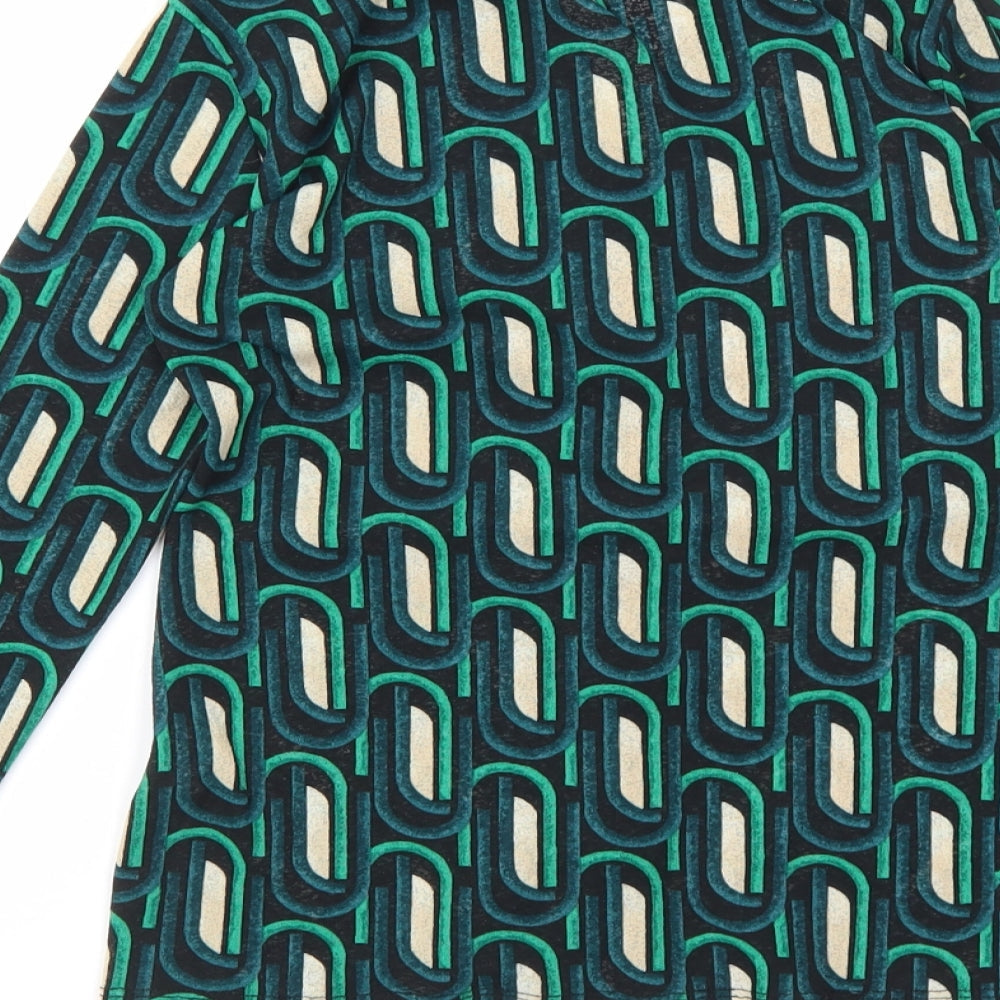 Womens UK Size 6 New Look Green Basic Button-Up