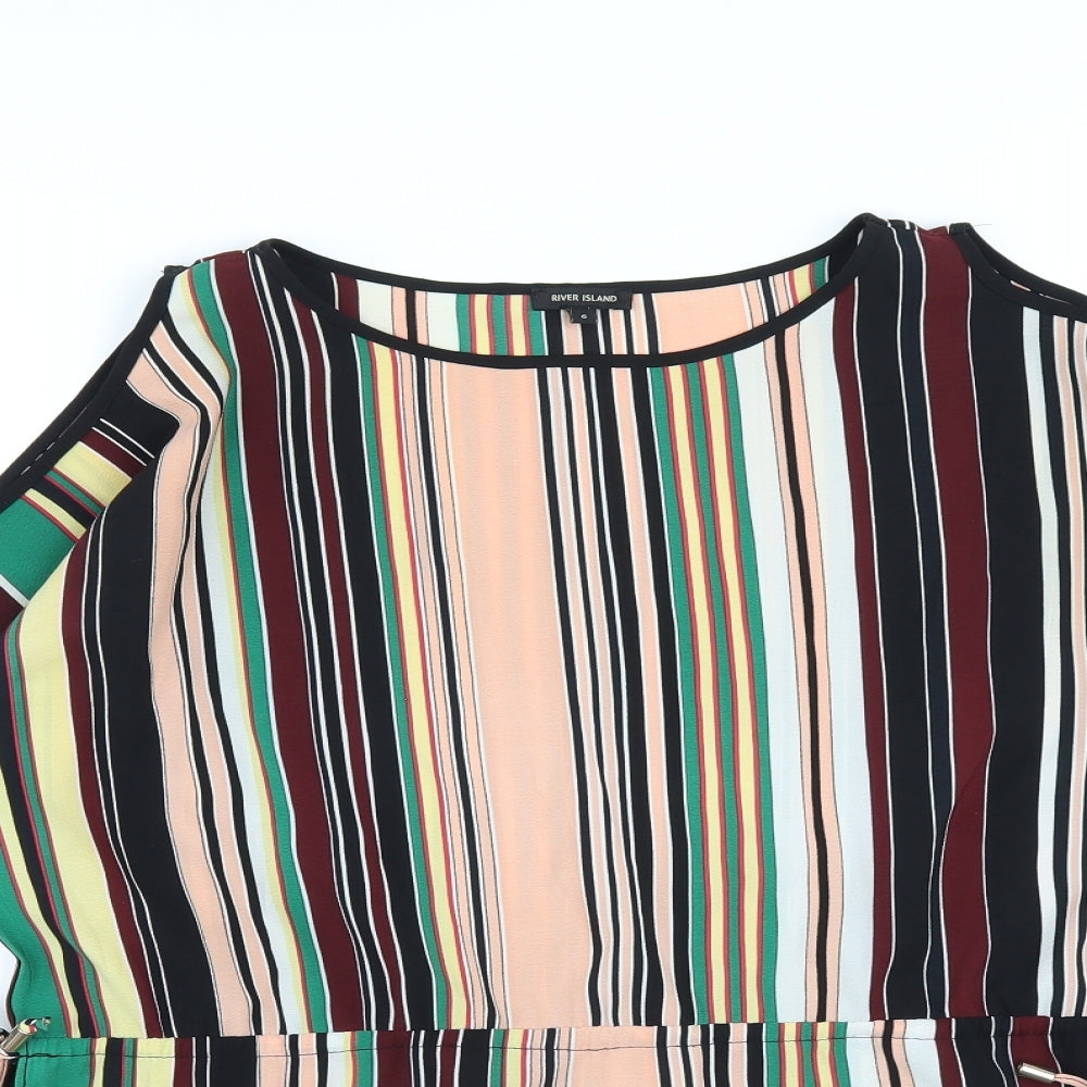 Womens UK Size 6 River Island Multicoloured Basic T-Shirt