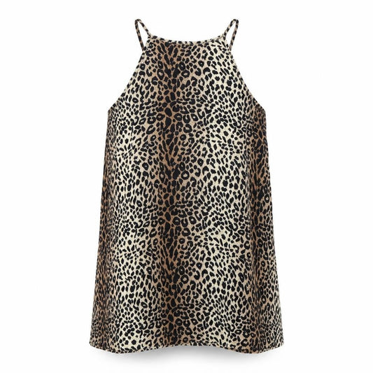 Supre Womens Brown Animal Print Viscose Trapeze & Swing Size S Round Neck Pullover