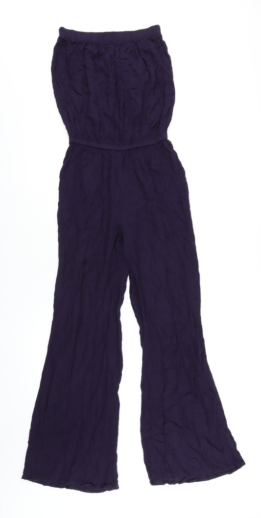 NEXT Womens Purple Vinyl Jumpsuit One-Piece Size 6 L29 in Pullover
