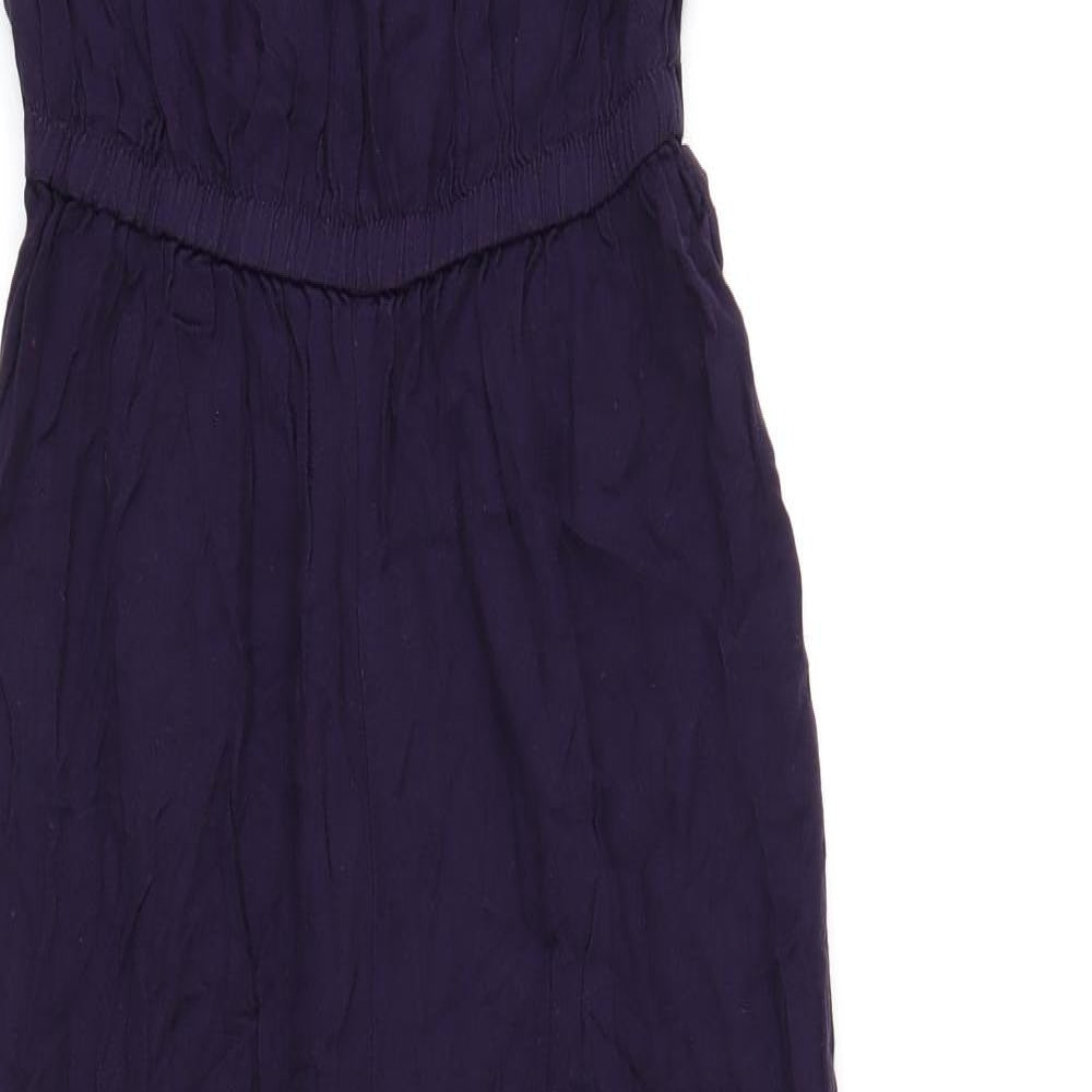 NEXT Womens Purple Vinyl Jumpsuit One-Piece Size 6 L29 in Pullover