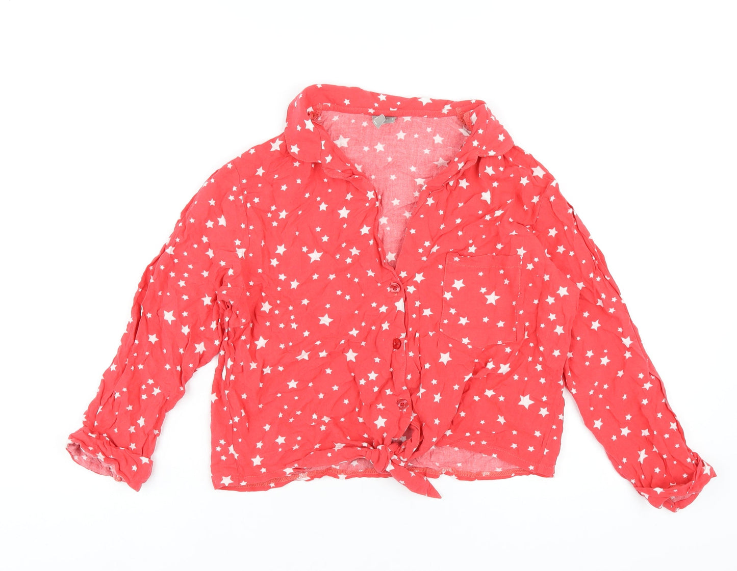 Womens UK Size 12 ASOS Red Basic Button-Up