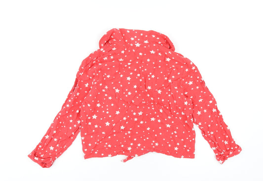 Womens UK Size 12 ASOS Red Basic Button-Up