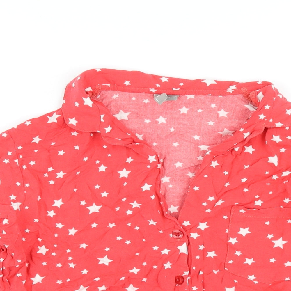 Womens UK Size 12 ASOS Red Basic Button-Up