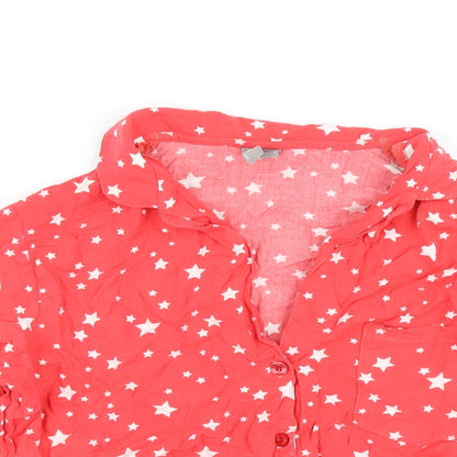 Womens UK Size 12 ASOS Red Basic Button-Up