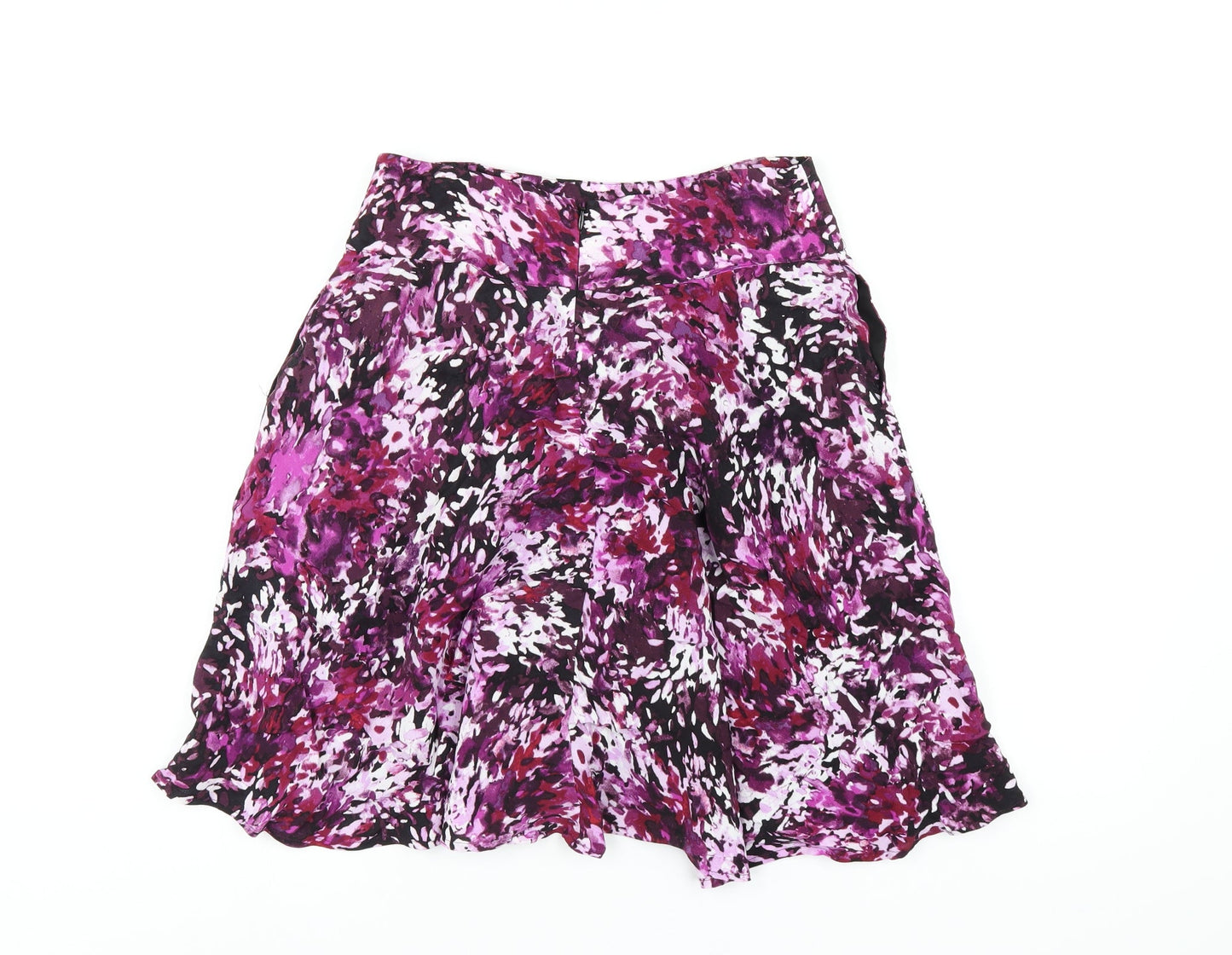 White House Black Market Womens Purple Viscose A-Line Skirt Size 4 Zip