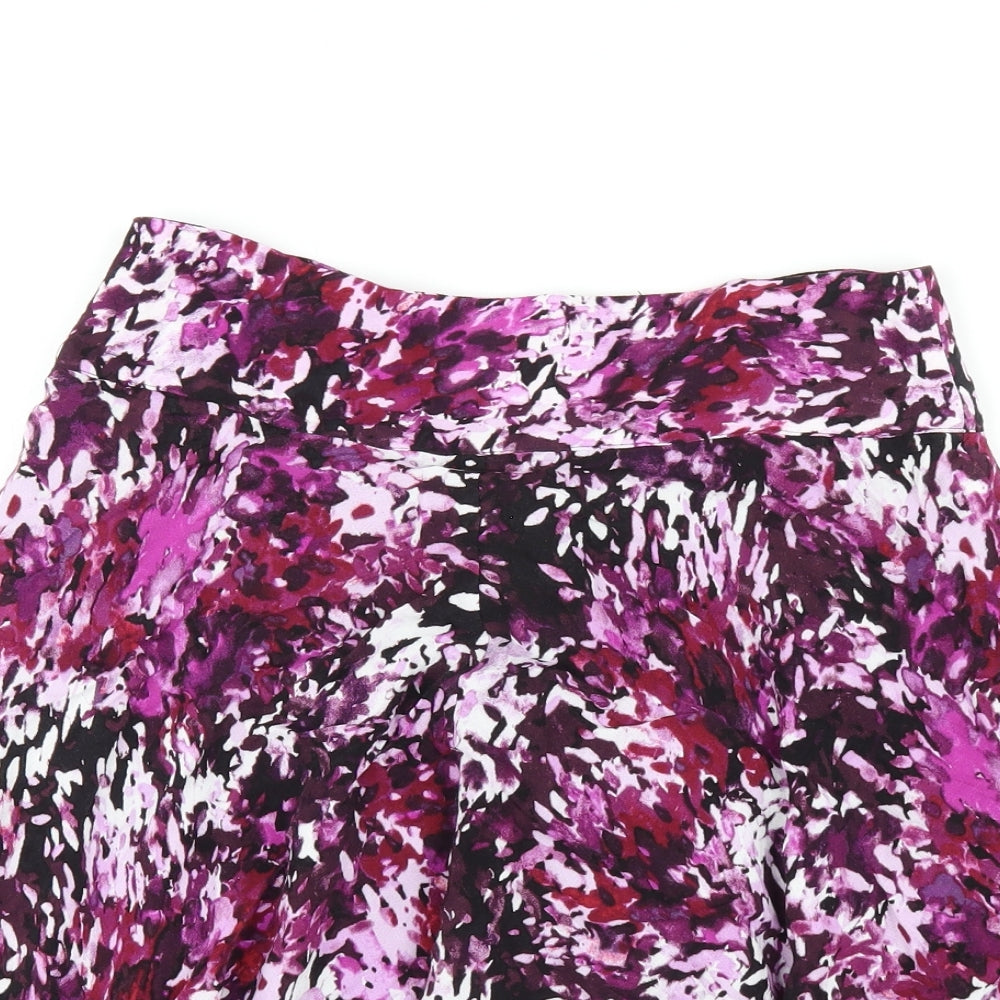 White House Black Market Womens Purple Viscose A-Line Skirt Size 4 Zip