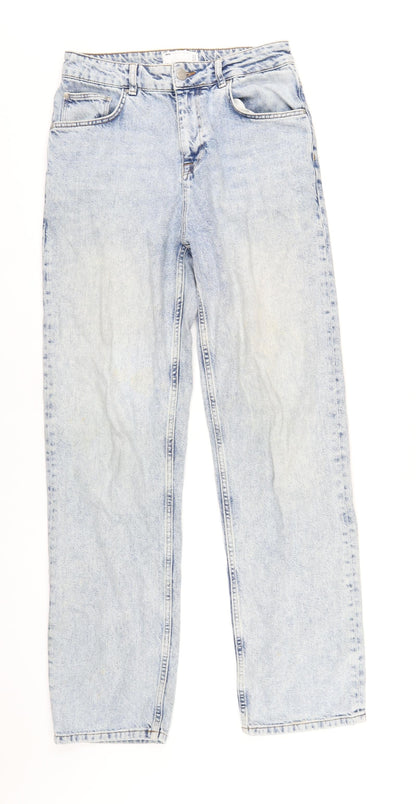 ASOS Womens Blue Cotton Straight Jeans Size 30 in L32 in Regular Zip