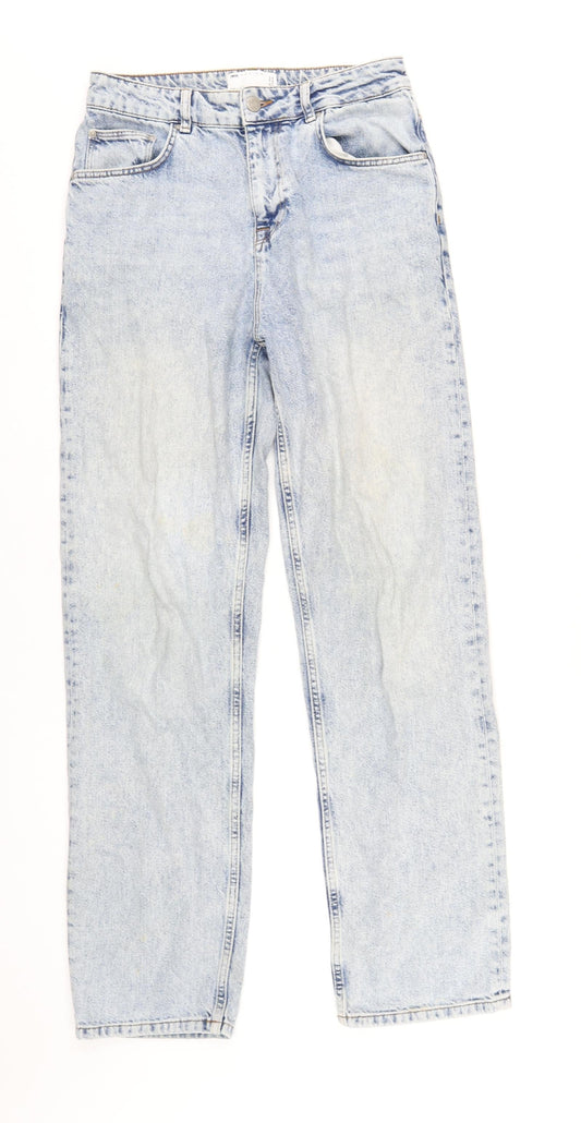 ASOS Womens Blue Cotton Straight Jeans Size 30 in L32 in Regular Zip