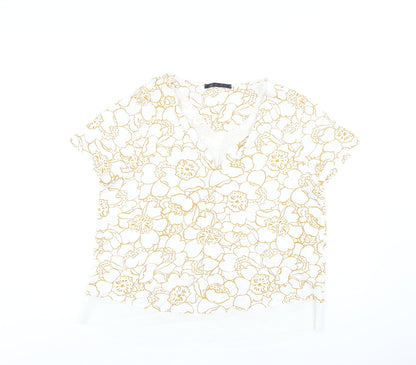 Womens UK Size 14 Marks and Spencer White Basic T-Shirt